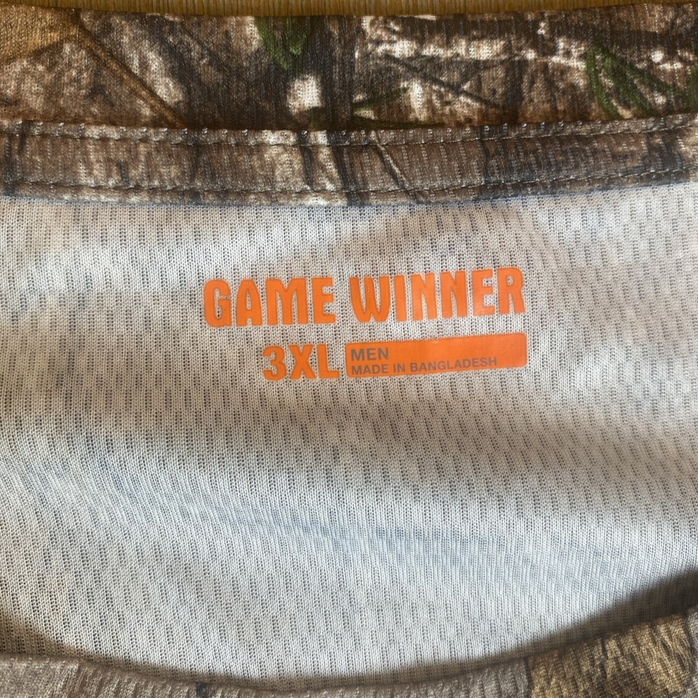 Game Winner Men's Performance  T Shirt Realtree Camo Camouflage 3XL Hunting‎ - Picture 3 of 11